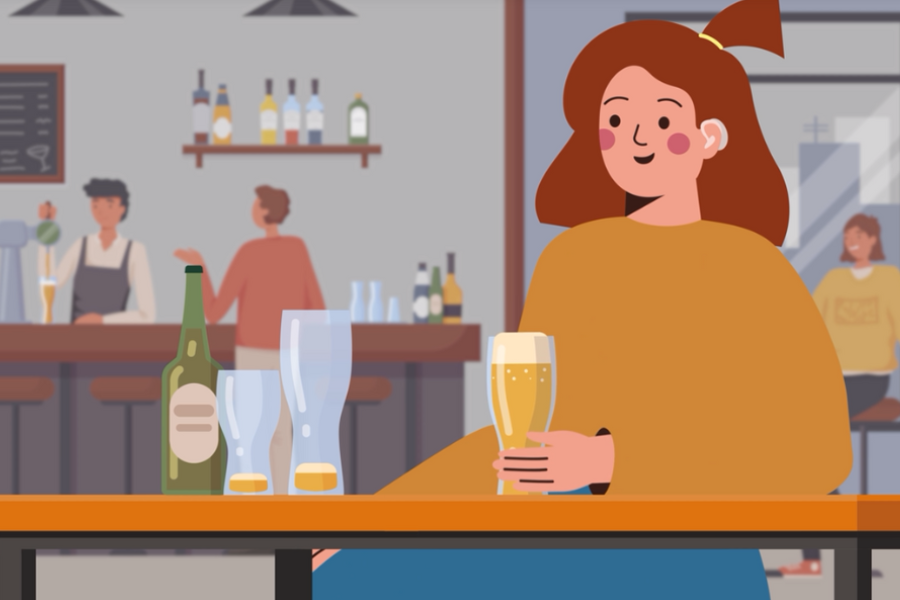 Woman drinking alcohol